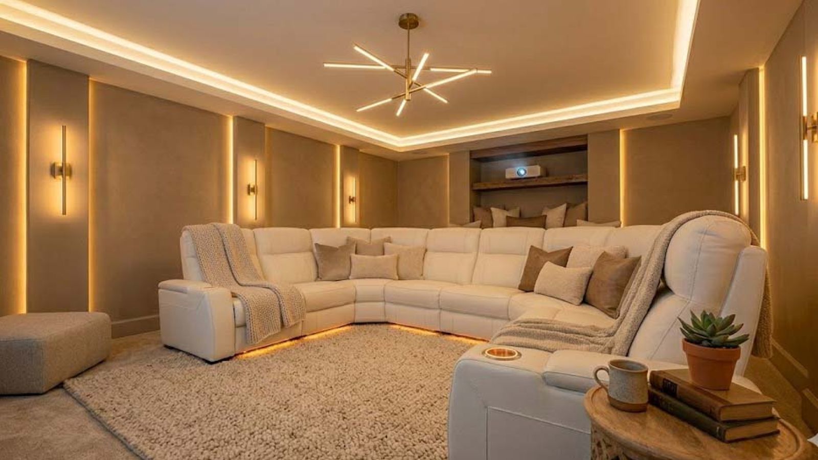 white long slightly curved couch