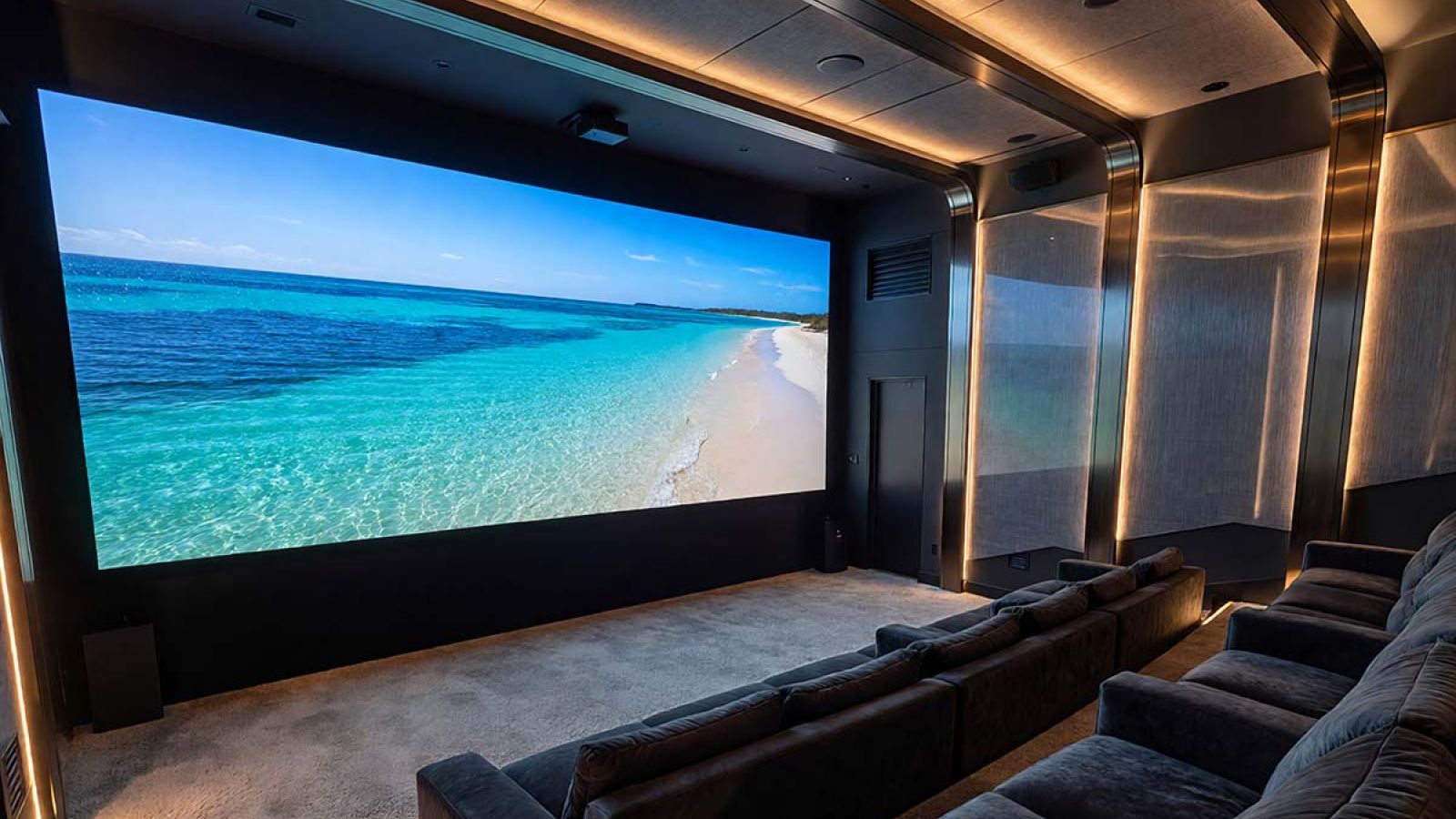 Home Theater with big video wall