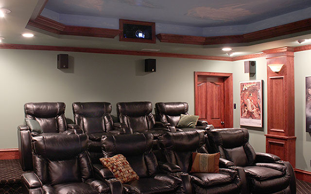 Balck Leather Home Theater Seats