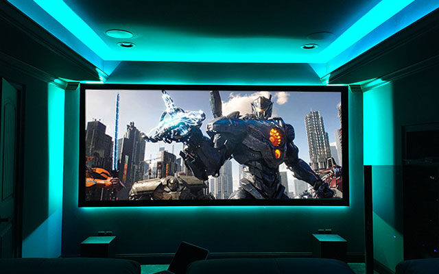 Home Theater with Lighting Accessories