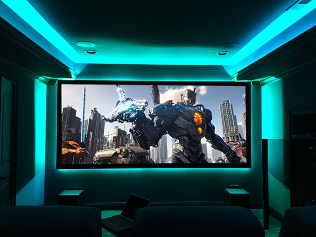 Home Theater with Lighting Accessories