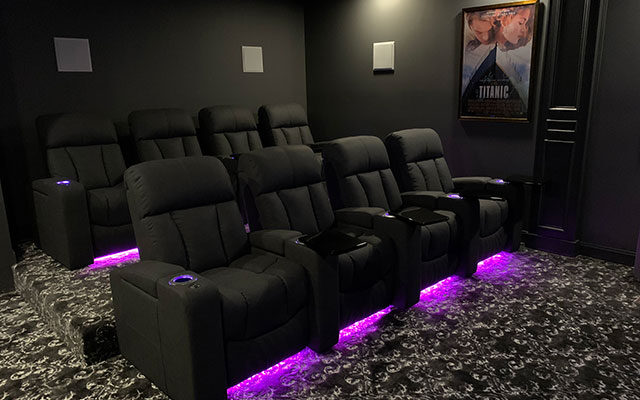 LED under chair home theater seating