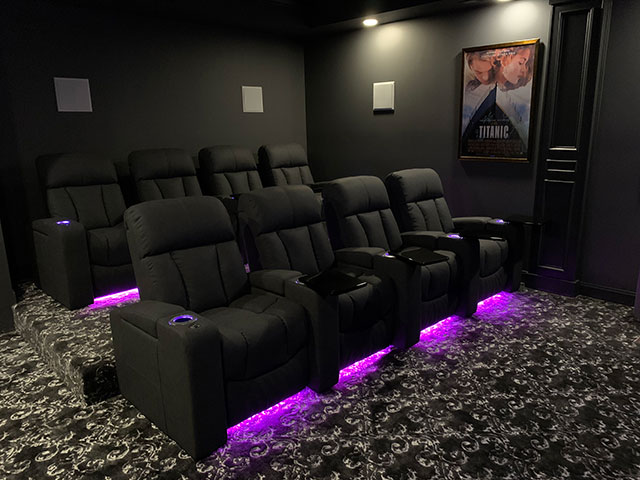LED under chair home theater seating
